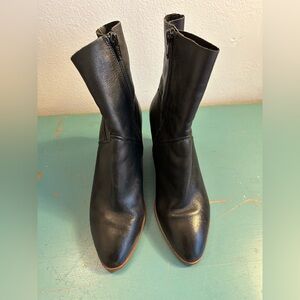 Aldo Black Leather Heeled Boots | Size 7.5 | Real Leather, Chunky Heel